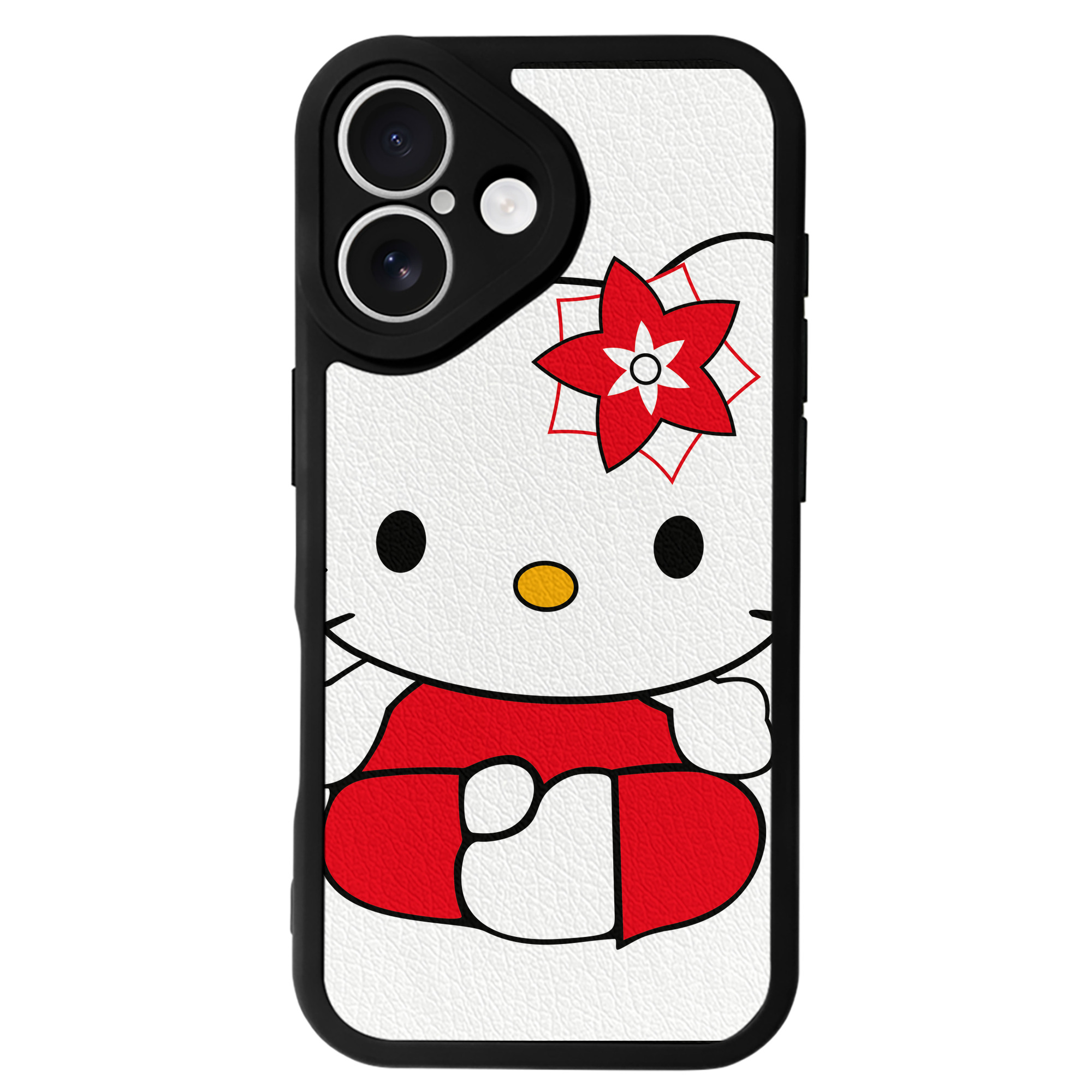 （画像用） Hello Kitty ハローキティ 【iPhone 16シリーズ対応】シリコンスマホケース（レザー調） 材質：シリコン